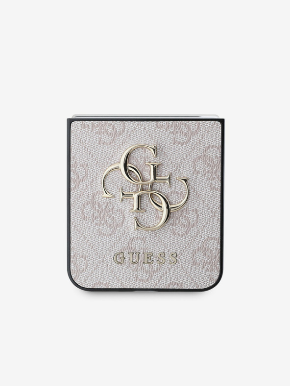 Guess PU 4G Metal Logo Zadní Kryt pro Samsung Galaxy Z Flip 6 Pink Obal na telefón