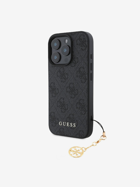 Guess Guess 4G Charm zadný kryt pre iPhone 16 Pro Tone on Tone sivý