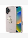 Guess Guess PU Grained 4G Metal Logo zadný kryt pre iPhone 16 ružový
