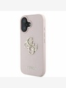 Guess Guess PU Grained 4G Metal Logo zadný kryt pre iPhone 16 ružový