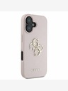 Guess Guess PU Grained 4G Metal Logo zadný kryt pre iPhone 16 ružový