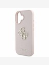 Guess Guess PU Grained 4G Metal Logo zadný kryt pre iPhone 16 ružový