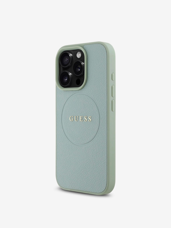 Guess Guess PU Grained Classic Logo MagSafe zadný kryt pre iPhone 16 Pro Green