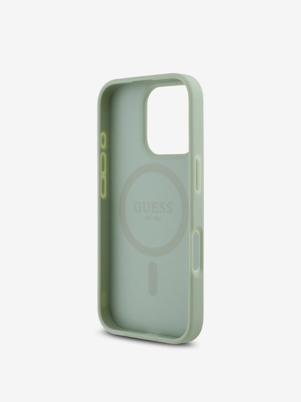 Guess Guess PU Grained Classic Logo MagSafe zadný kryt pre iPhone 16 Pro Green