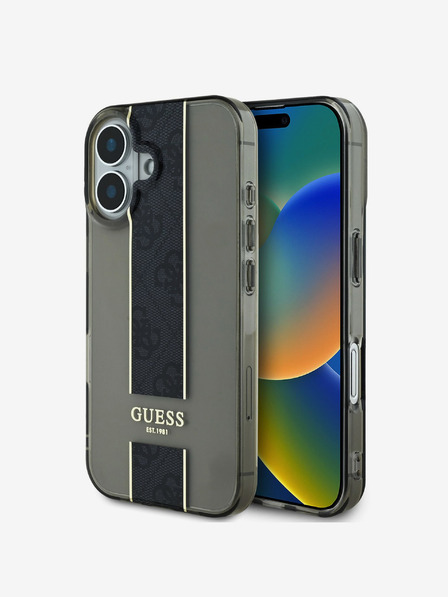 Guess Guess IML Middle 4G Stripe zadný kryt pre iPhone 16 čierny