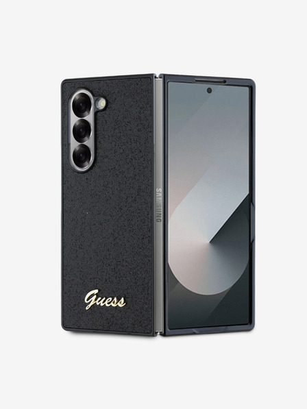 Guess Guess PC/TPU Glitter Flakes Metal Logo zadný kryt pre Samsung Galaxy Z Fold 6 čierny