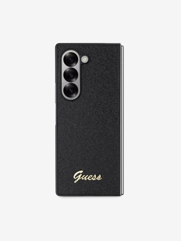 Guess Guess PC/TPU Glitter Flakes Metal Logo zadný kryt pre Samsung Galaxy Z Fold 6 čierny