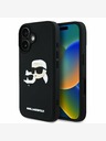 Karl Lagerfeld Karl Lagerfeld 3D gumový zadný kryt s dvojitými hlavami pre iPhone 16 čierny