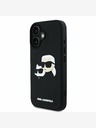 Karl Lagerfeld Karl Lagerfeld 3D gumový zadný kryt s dvojitými hlavami pre iPhone 16 čierny
