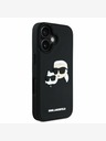 Karl Lagerfeld Karl Lagerfeld 3D gumový zadný kryt s dvojitými hlavami pre iPhone 16 čierny
