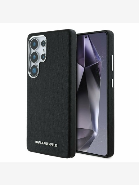 Karl Lagerfeld Karl Lagerfeld PU Saffiano Metal Logo and Frame Back Cover pre Samsung Galaxy S25 Ultra Black