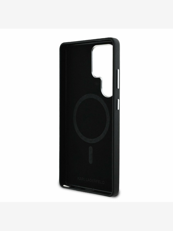 Karl Lagerfeld Karl Lagerfeld PU Saffiano Metal Logo and Frame Back Cover pre Samsung Galaxy S25 Ultra Black