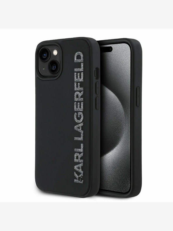 Karl Lagerfeld Zadný kryt Karl Lagerfeld 3D Rubber Glitter Logo pre iPhone 13 Black