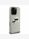 Karl Lagerfeld Karl Lagerfeld 3D gumený zadný kryt s dvojitými hlavami pre iPhone 16 Pro béžový