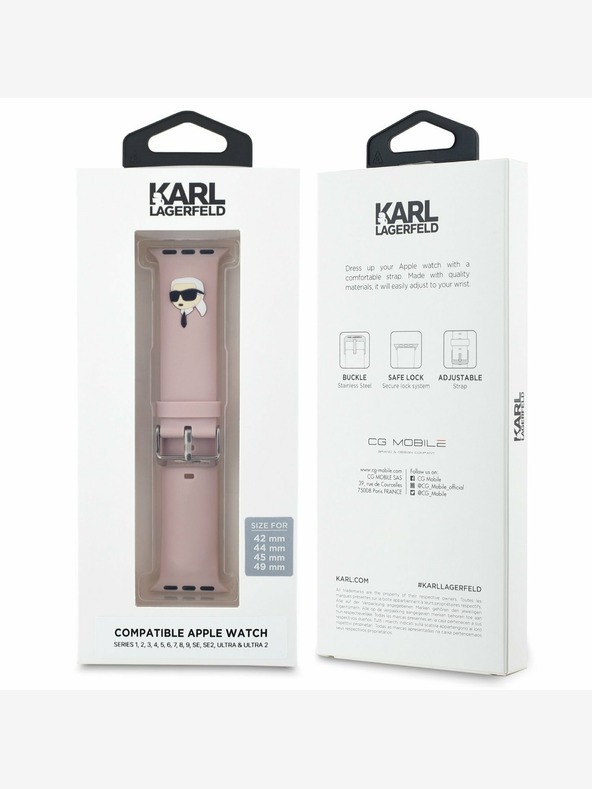 Karl Lagerfeld Karl Lagerfeld Karl Head NFT remienok pre Apple Watch 42/44/45/46/49 ružový