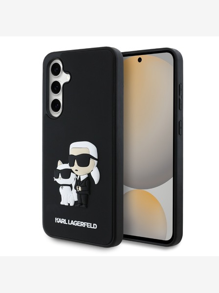 Karl Lagerfeld Karl Lagerfeld 3D gumový zadný kryt Karl and Choupette pre Samsung Galaxy S24 FE čierny