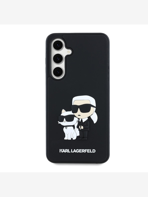 Karl Lagerfeld Karl Lagerfeld 3D gumový zadný kryt Karl and Choupette pre Samsung Galaxy S24 FE čierny