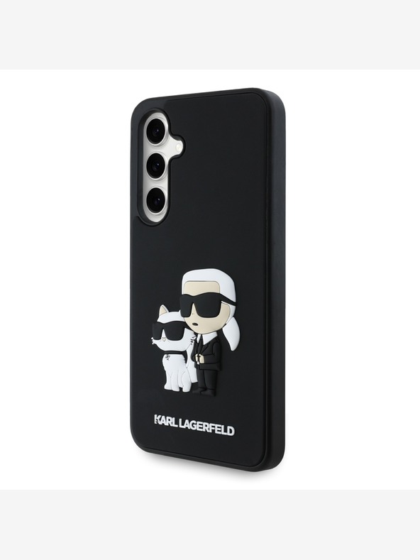 Karl Lagerfeld Karl Lagerfeld 3D gumový zadný kryt Karl and Choupette pre Samsung Galaxy S24 FE čierny
