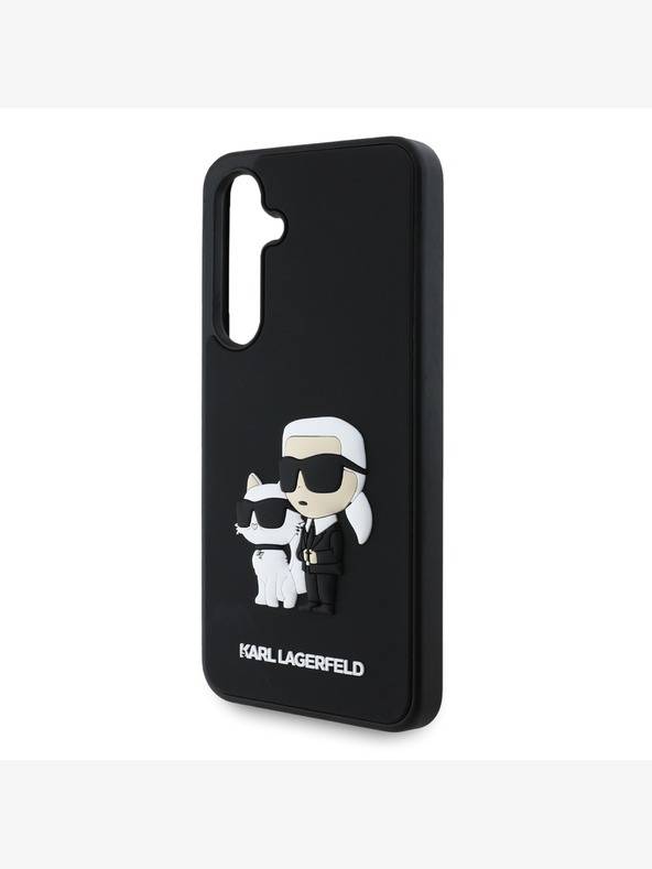 Karl Lagerfeld Karl Lagerfeld 3D gumový zadný kryt Karl and Choupette pre Samsung Galaxy S24 FE čierny
