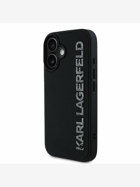 Karl Lagerfeld Zadný kryt Karl Lagerfeld 3D Rubber Glitter Logo pre iPhone 16 čierny