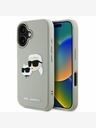 Karl Lagerfeld Karl Lagerfeld 3D gumový zadný kryt Double Heads pre iPhone 16 béžový