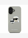 Karl Lagerfeld Karl Lagerfeld 3D gumový zadný kryt Double Heads pre iPhone 16 béžový
