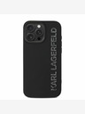Karl Lagerfeld Karl Lagerfeld 3D gumový zadný kryt s trblietavým logom pre iPhone 15 Pro čierny