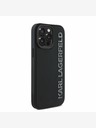 Karl Lagerfeld Karl Lagerfeld 3D gumový zadný kryt s trblietavým logom pre iPhone 15 Pro čierny