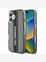 Karl Lagerfeld Karl Lagerfeld IML zadný kryt s pruhovaným logom pre iPhone 16 čierny