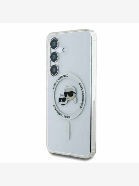 Karl Lagerfeld Karl Lagerfeld IML K&CH Heads MagSafe zadný kryt pre Samsung Galaxy S25+ priehľadný