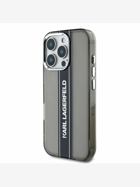 Karl Lagerfeld Karl Lagerfeld IML Stripe Logo zadný kryt pre iPhone 16 Pro čierny