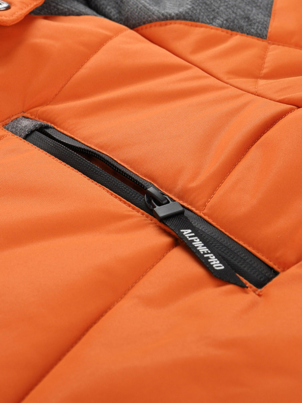 ALPINE PRO Oranžová pánska zimná bunda Alpine Pro ICYB 7 s kapucňou