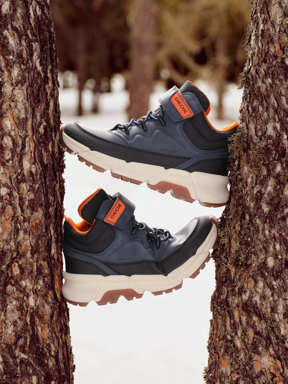 Geox Tmavomodré chlapčenské členkové topánky Geox Flexyper Plus