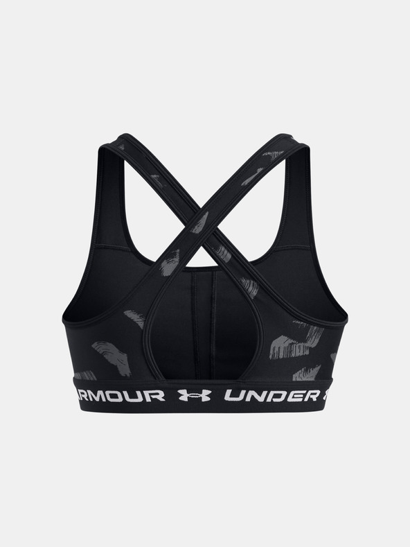 Under Armour Dámska podprsenka Under Armour Crossback Mid Print-BLK