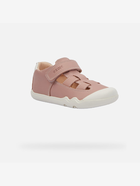 Geox Staroružové dievčenské barefoot tenisky s otvoreným priehlavkom Geox