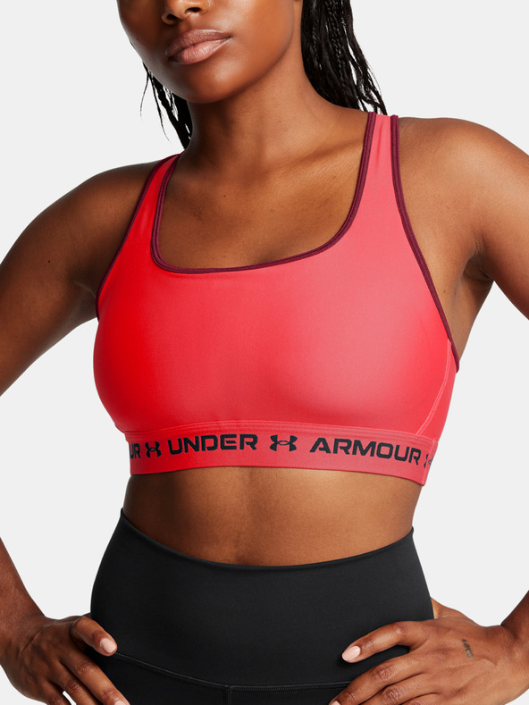 Under Armour Dámska podprsenka Under Armour Crossback Mid Bra-RED