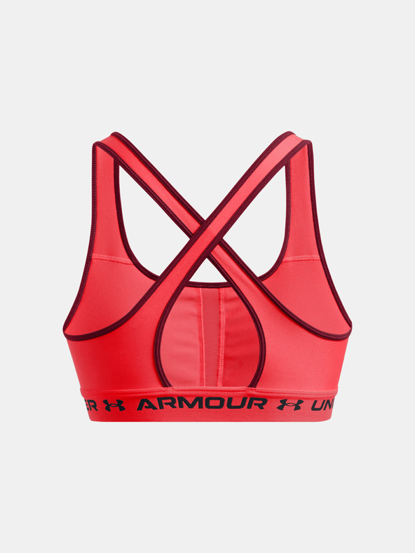Under Armour Dámska podprsenka Under Armour Crossback Mid Bra-RED