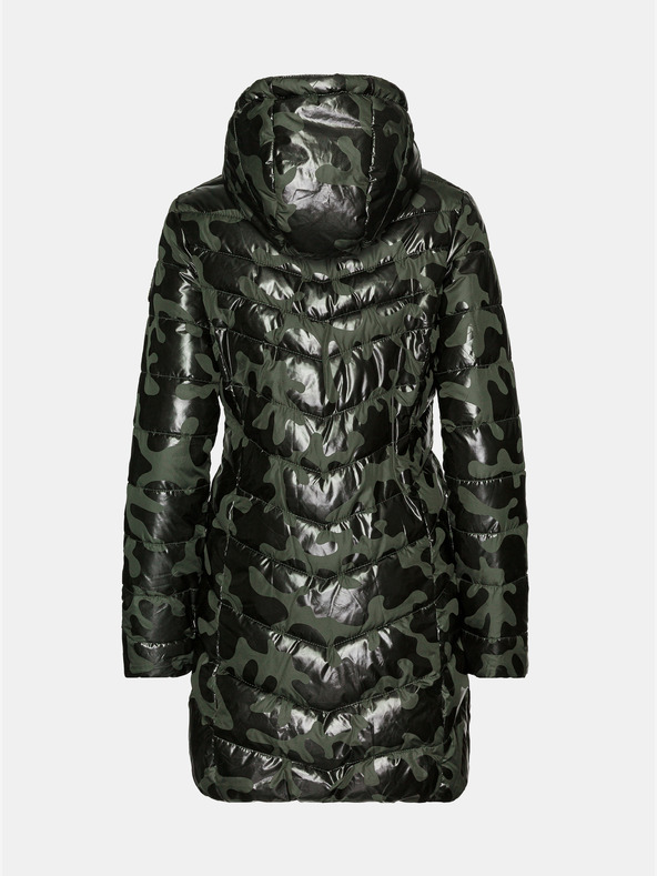 Sam 73 Khaki dámsky prešívaný vzorovaný kabát SAM 73 Alisha