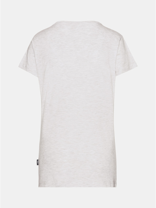 Sam 73 Svetlošedé dámske pruhované tričko s potlačou SAM 73