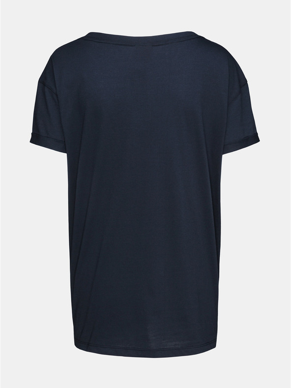 Sam 73 Tmavomodré dámske voľné tričko s potlačou SAM 73