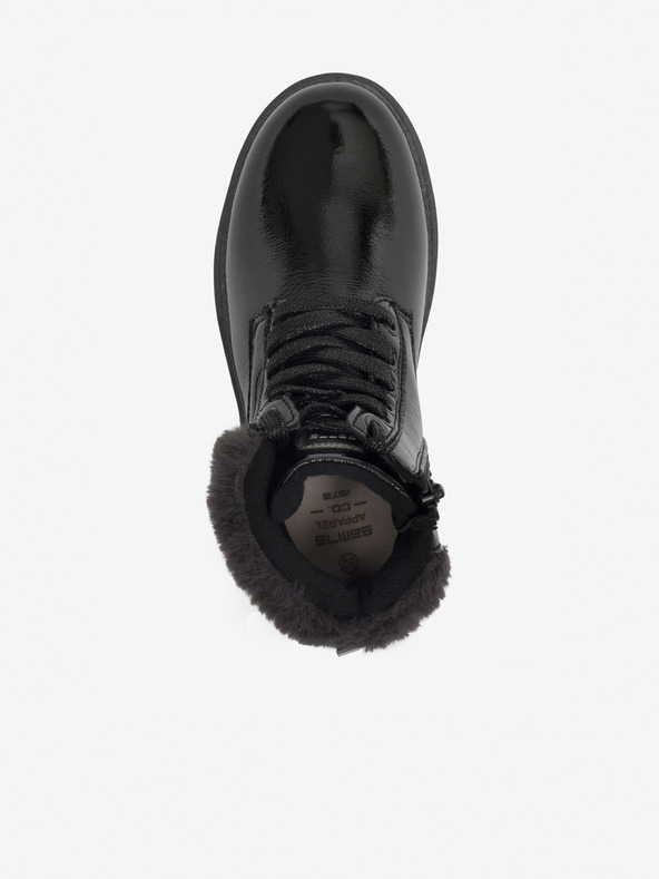 Sam 73 Čierne chlapčenské členkové topánky s umelou kožušinou SAM 73 Naomi