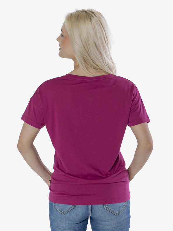 Sam 73 Tmavoružové dámske tričko s potlačou SAM 73