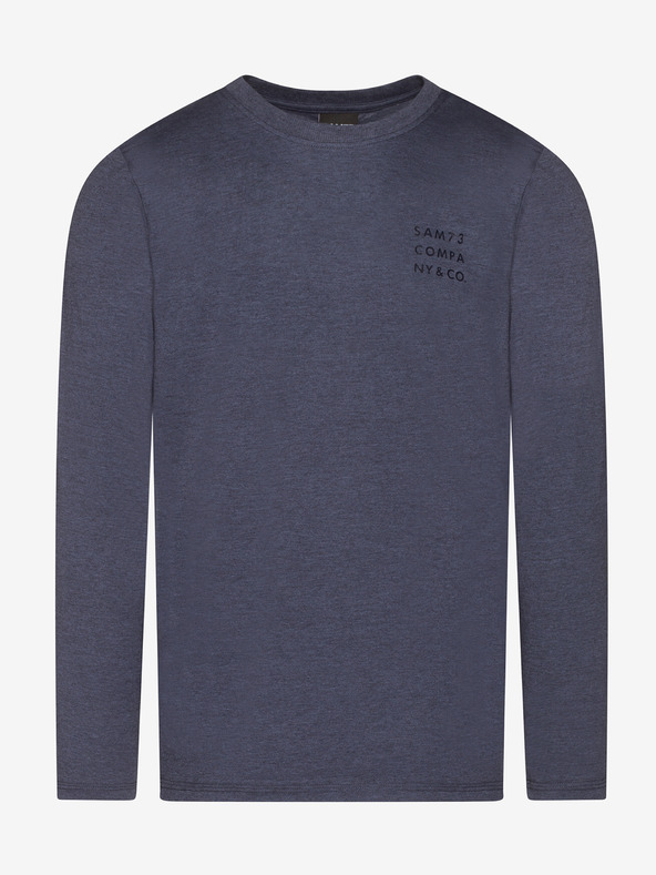 Sam 73 Tmavomodré pánske pruhované tričko SAM 73