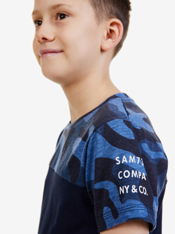 Sam 73 Tmavomodré chlapčenské vzorované tričko SAM 73 Moses