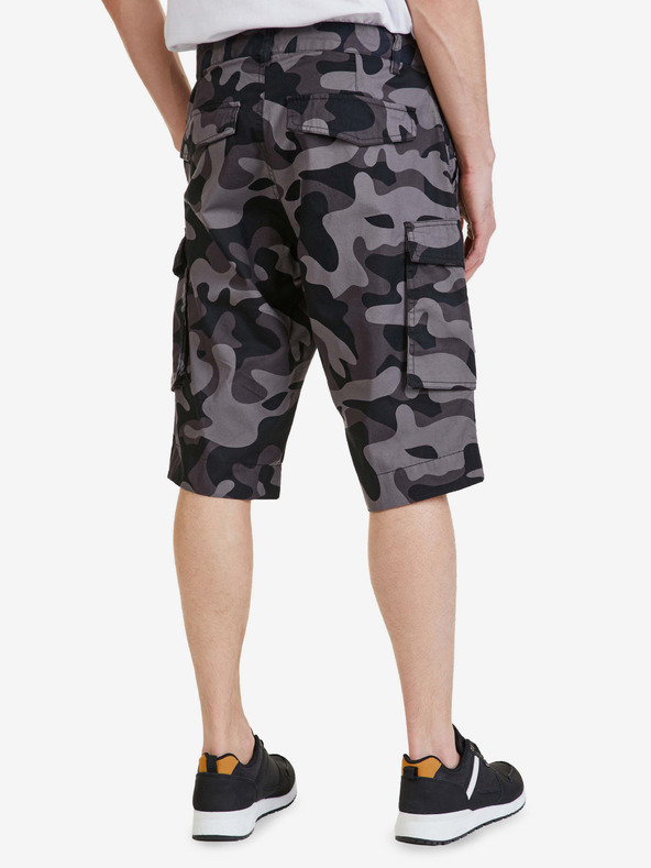 Sam 73 Tmavosivé pánske vzorované šortky SAM 73 John