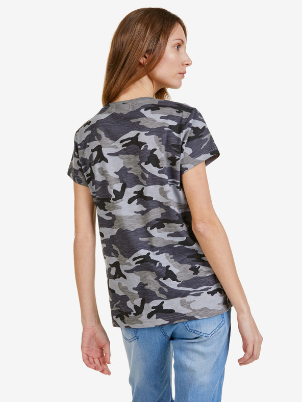 Sam 73 Tmavosivé dámske vzorované tričko SAM 73 Nora