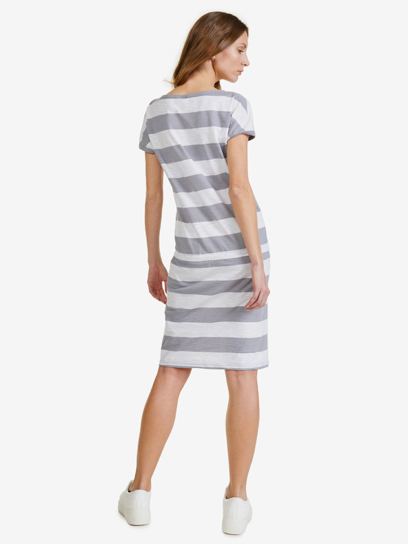 Sam 73 Bielo-sivé dámske krátke pruhované šaty SAM 73 Matilda