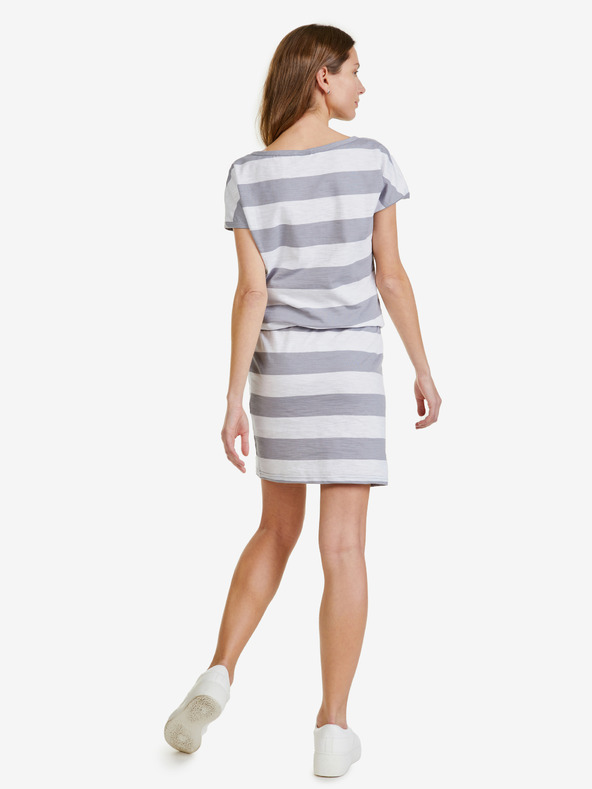 Sam 73 Bielo-sivé dámske krátke pruhované šaty SAM 73 Matilda