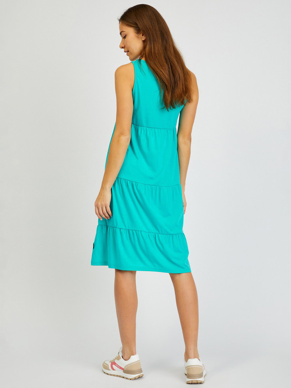 Sam 73 Tyrkysové dámske letné šaty s volánom SAM 73 Chantal