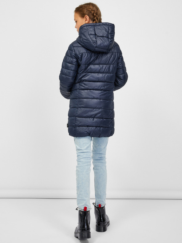 Sam 73 Tmavomodrý detský prešívaný kabát s kapucňou SAM 73 Nadine